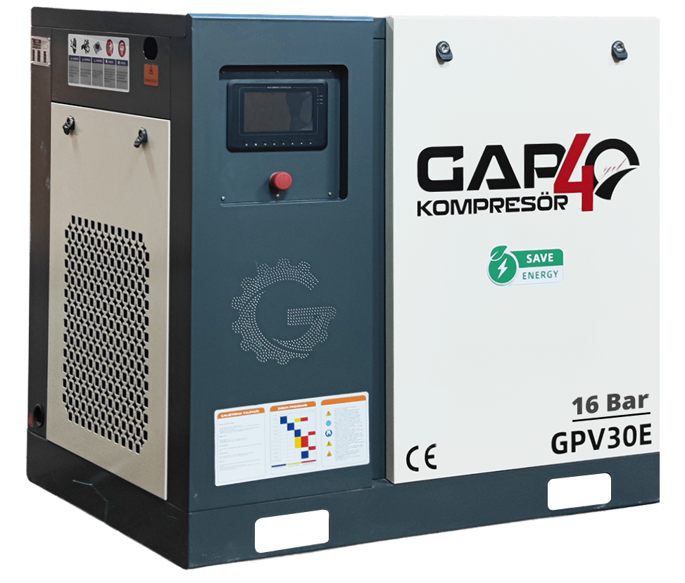 16 Bar 30 Hp 1000 lt İnvertörlü Vidalı Hava Kompresörü